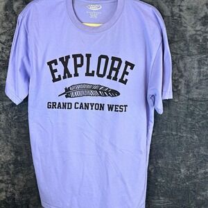 Crazy Apparel Women's L Purple Explore Grand Canyon West Graphic Crew Neck Tee